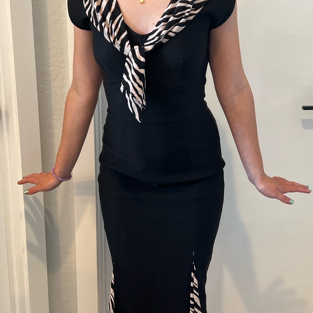 Stop Staring Black Sheath Midi Dress V-Neck Sleeveless